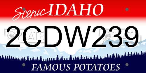 2CDW239 Idaho License Plate