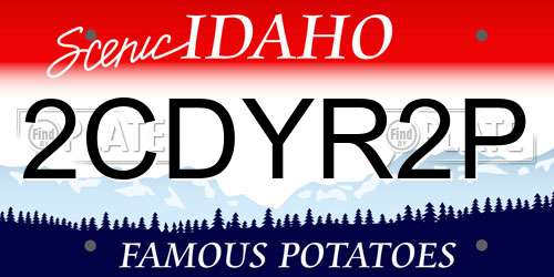 2CDYR2P Idaho License Plate