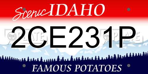 2CE231P Idaho License Plate