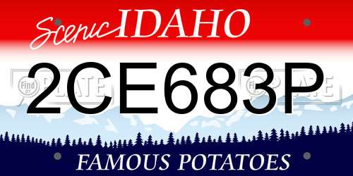 2CE683P Idaho License Plate