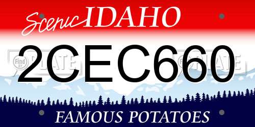 2CEC660 Idaho License Plate