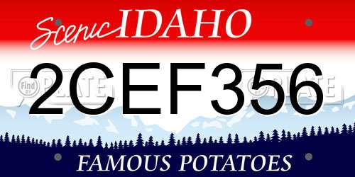 2CEF356 Idaho License Plate