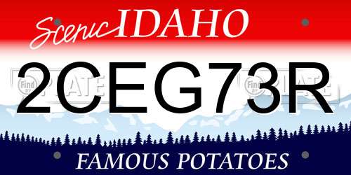 2CEG73R Idaho License Plate