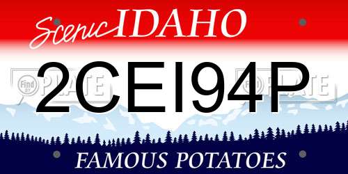 2CEI94P Idaho License Plate