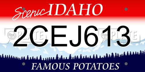 2CEJ613 Idaho License Plate
