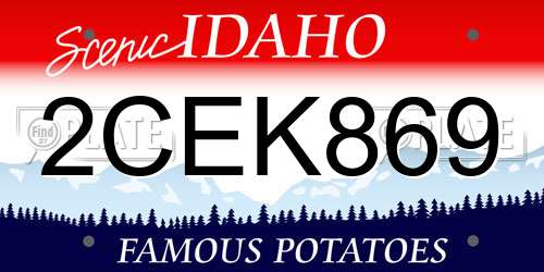 2CEK869 Idaho License Plate