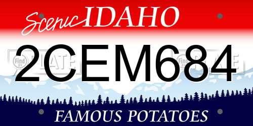 2CEM684 Idaho License Plate