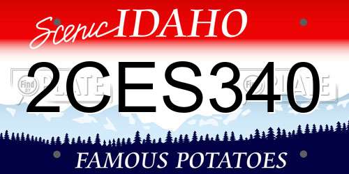 2CES340 Idaho License Plate