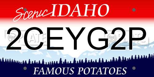 2CEYG2P Idaho License Plate