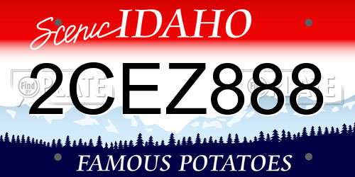 2CEZ888 Idaho License Plate