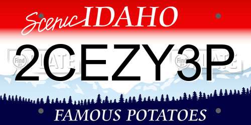 2CEZY3P Idaho License Plate