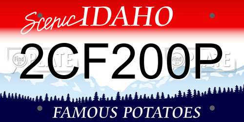 2CF200P Idaho License Plate
