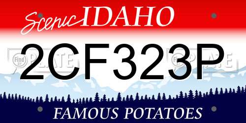 2CF323P Idaho License Plate
