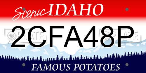 2CFA48P Idaho License Plate