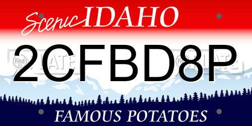 2CFBD8P Idaho License Plate