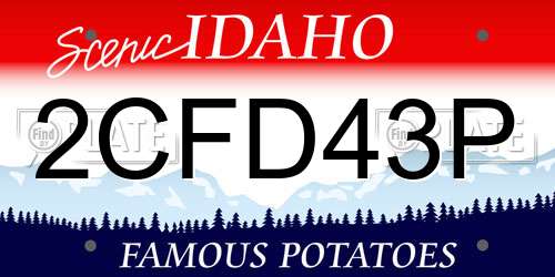 2CFD43P Idaho License Plate