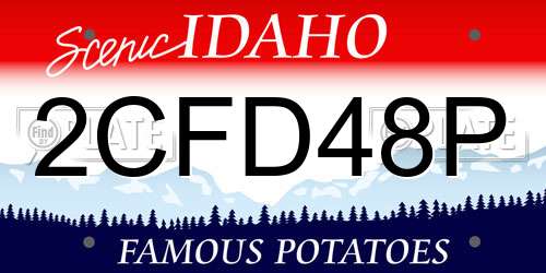 2CFD48P Idaho License Plate