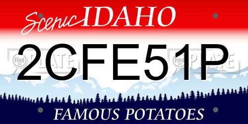 2CFE51P Idaho License Plate