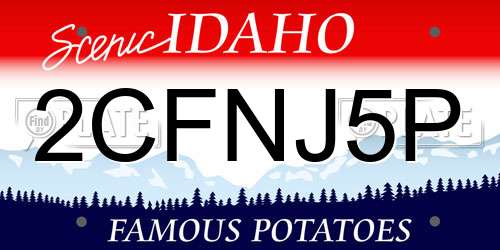 2CFNJ5P Idaho License Plate