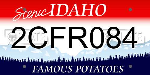 2CFR084 Idaho License Plate