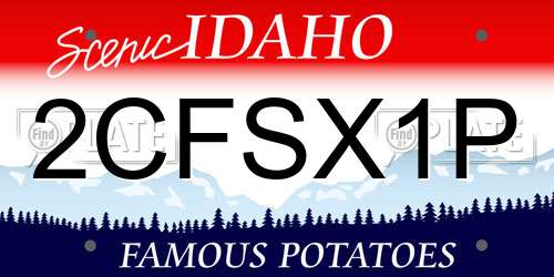 2CFSX1P Idaho License Plate