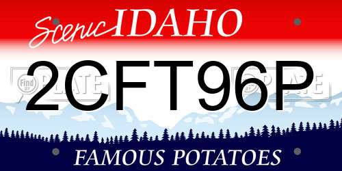 2CFT96P Idaho License Plate