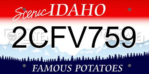 2CFV759 Idaho License Plate