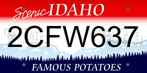 2CFW637 Idaho License Plate