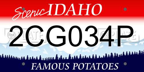2CG034P Idaho License Plate