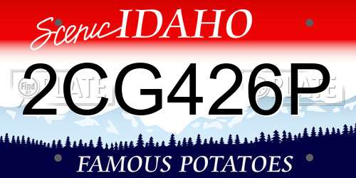 2CG426P Idaho License Plate