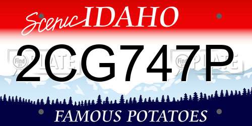 2CG747P Idaho License Plate