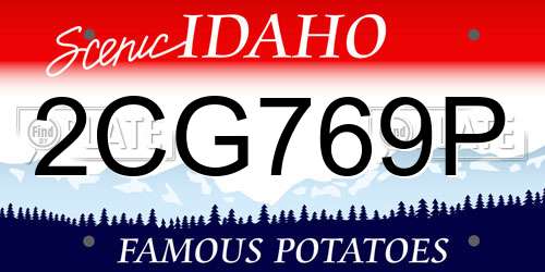 2CG769P Idaho License Plate