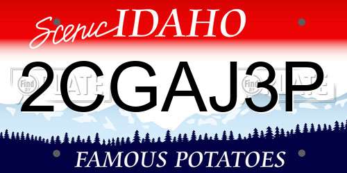 2CGAJ3P Idaho License Plate