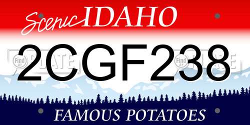 2CGF238 Idaho License Plate
