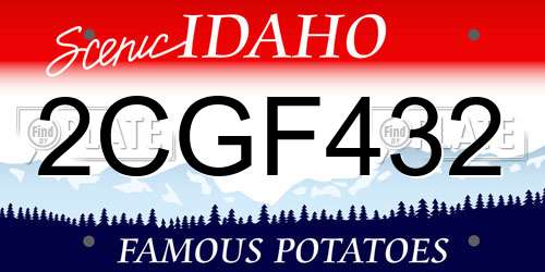 2CGF432 Idaho License Plate