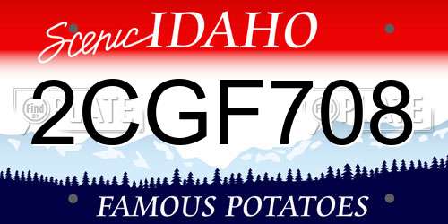 2CGF708 Idaho License Plate
