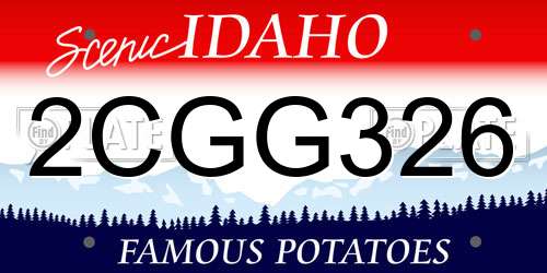 2CGG326 Idaho License Plate