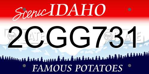 2CGG731 Idaho License Plate