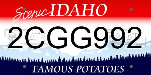 2CGG992 Idaho License Plate