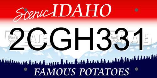 2CGH331 Idaho License Plate