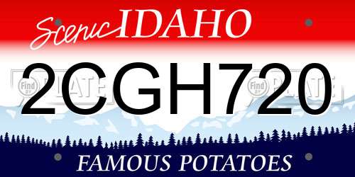 2CGH720 Idaho License Plate