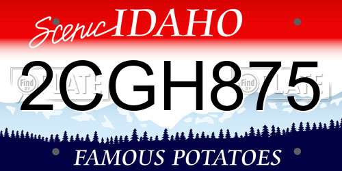 2CGH875 Idaho License Plate