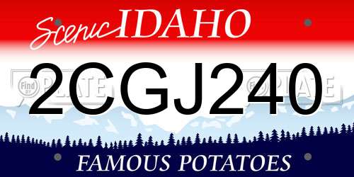 2CGJ240 Idaho License Plate