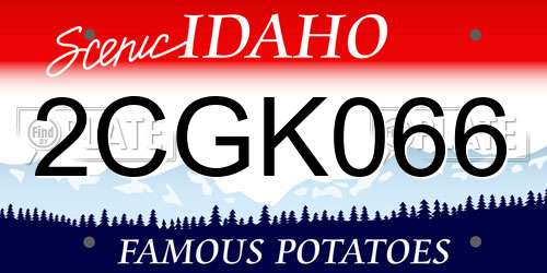 2CGK066 Idaho License Plate