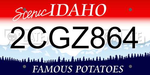 2CGZ864 Idaho License Plate