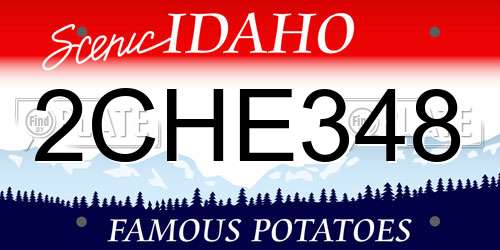 2CHE348 Idaho License Plate
