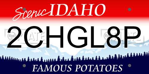 2CHGL8P Idaho License Plate