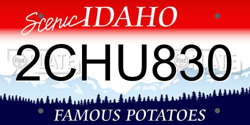 2CHU830 Idaho License Plate