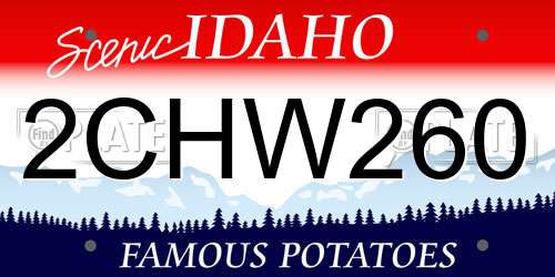 2CHW260 Idaho License Plate
