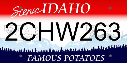 2CHW263 Idaho License Plate